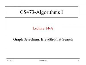 CS 473 Algorithms I Lecture 14 A Graph