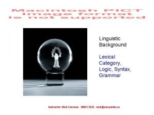 Lexical category Lexical category