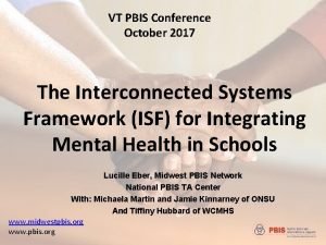 VT PBIS Conference October 2017 The Interconnected Systems