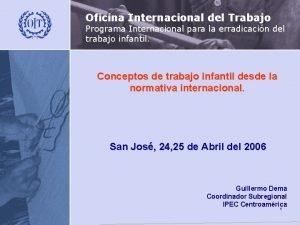 Oficina Internacional del Trabajo Programa Internacional para la