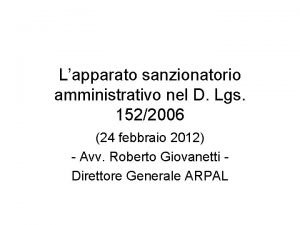 Lapparato sanzionatorio amministrativo nel D Lgs 1522006 24