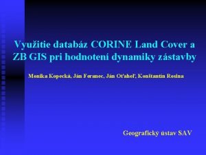Vyuitie databz CORINE Land Cover a ZB GIS