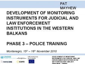 PAT MAYHEW DEVELOPMENT OF MONITORING INSTRUMENTS FOR JUDICIAL