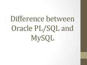 Difference between pl/sql and sql