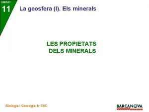 Les propietats dels minerals
