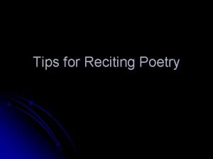 Expressive poems for recitation