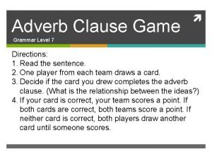 Types of adverb clause