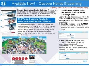 Available Now Discover Honda ELearning Exploring Hondas history