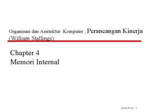 Organisasi dan Arsitektur Komputer Perancangan Kinerja William Stallings