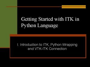 Itk python tutorial