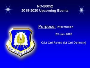 NC20052 2019 2020 Upcoming Events Purpose Information 23