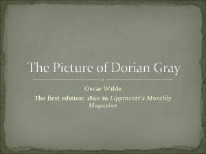 The Picture of Dorian Gray Oscar Wilde The