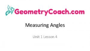 Lesson 4 measuring angles