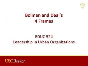 Bolman and deal 4 frames