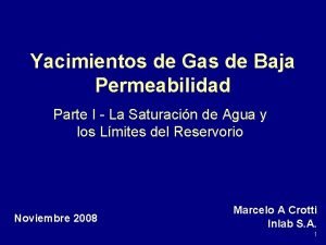 Yacimientos de Gas de Baja Permeabilidad Parte I