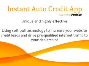 Instant auto credit