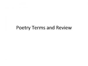 Types pf poems