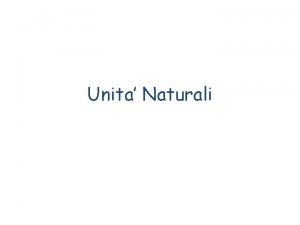 Unità naturali