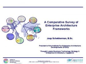 Treasury enterprise architecture framework