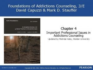 Foundations of addictions counseling