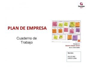 PLAN DE EMPRESA Cuaderno de Trabajo Basado en