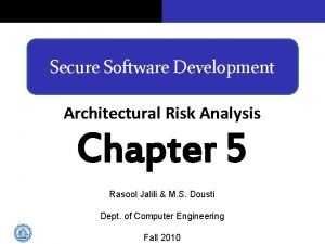 Architectural risk analysis