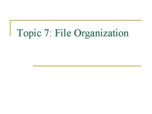 Indexed sequential file organization