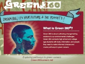 Exploring pathways to green careers Green 360 careers