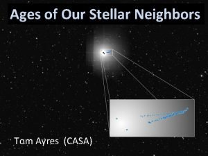 Ages of Our Stellar Neighbors Tom Ayres CASA