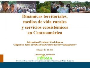 Dinmicas territoriales medios de vida rurales y servicios