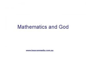 Mathematics and God www beaconmedia com au God