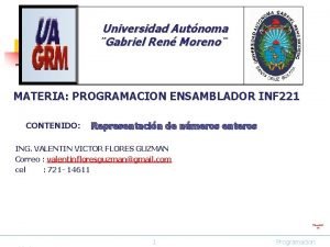 Universidad Autnoma Gabriel Ren Moreno Sistemas Operativos MATERIA