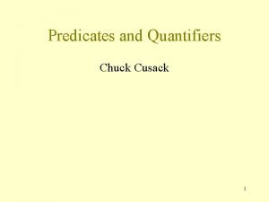 Predicates and quantifiers