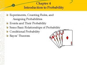 Chapter 4 Introduction to Probability Experiments Counting Rules