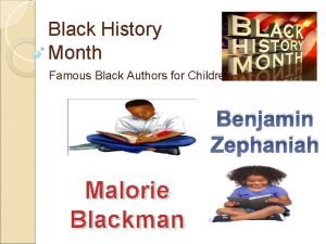 Black History Month Famous Black Authors for Children