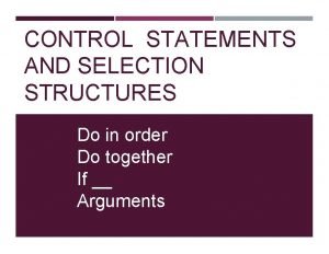 Selection structures