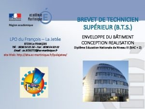 BREVET DE TECHNICIEN SUPRIEUR B T S LPO