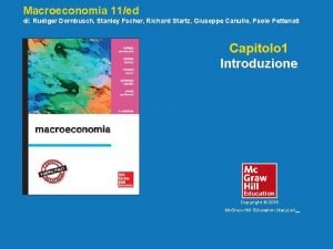 Macroeconomia 11ed Cap 11ed 1 Introduzione Macroeconomia di