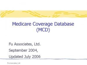Mcd database