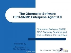 The Obermeier Software OPCSNMP Enterprise Agent 3 0