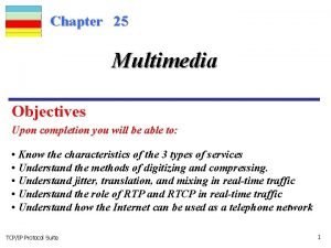 Chapter 25 Multimedia Objectives Upon completion you will