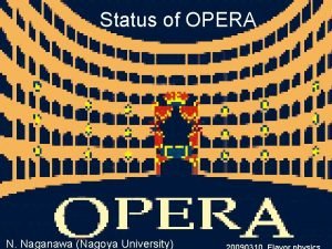 Status of OPERA N Naganawa Nagoya University Toki