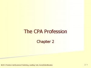 The cpa profession chapter 2