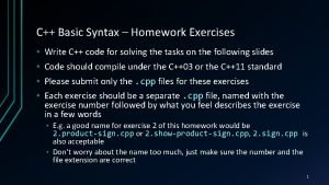 C basic syntax