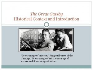 Context of the great gatsby
