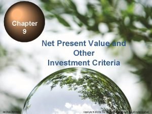 Chapter 9 Net Present Value and Other Investment