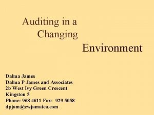 Auditing in a Changing Environment Dalma James Dalma