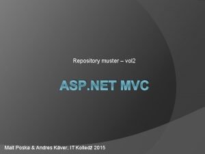 Repository muster vol 2 ASP NET MVC Mait