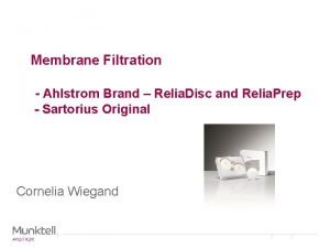 Membrane Filtration Ahlstrom Brand Relia Disc and Relia