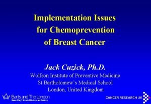 Implementation Issues for Chemoprevention of Breast Cancer Jack